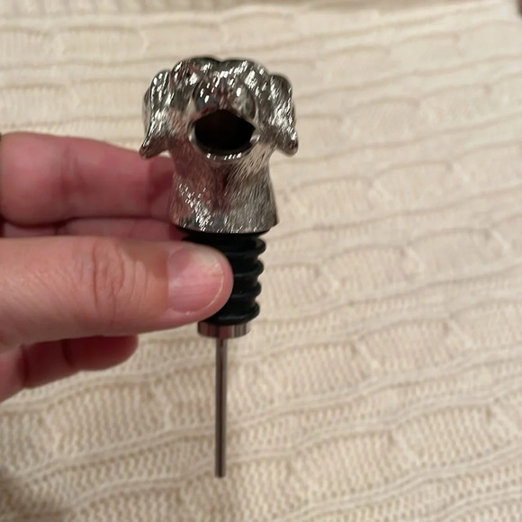 NWOT D&M Dog wine aerator/pourer. Original box.silver tone Labrador wine spirits - Picture 5 of 5